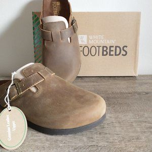 NEW White Mountain Bari Leather Footbeds Clog women's size 8
